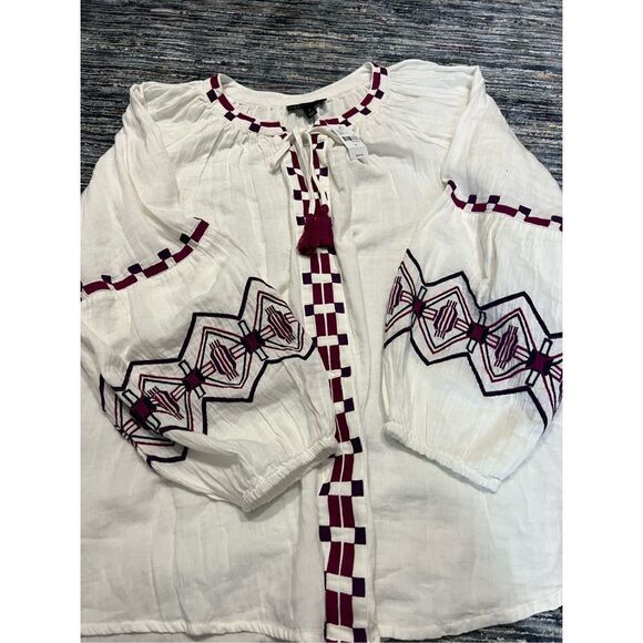 Lane Bryant NWT Classic Split-Neck Embroidered Peasant Blouse plus size 26 - Picture 11 of 11